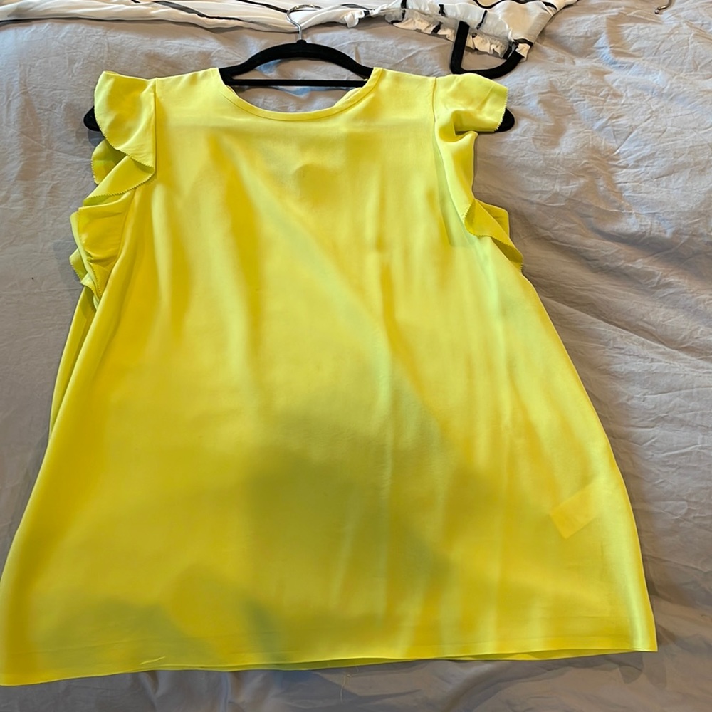 Kate Spade citron yellow silky top